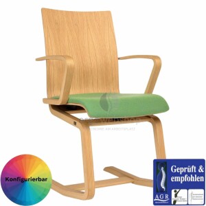 MOIZI 23 - cantilever chair with wooden frame