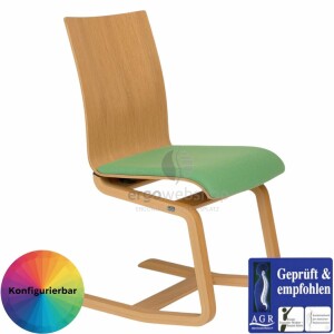 MOIZI 23 - cantilever chair with wooden frame