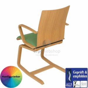 MOIZI 23 - cantilever chair with wooden frame