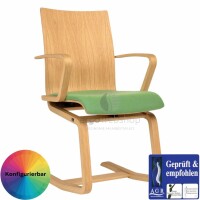 MOIZI 23 - cantilever chair with wooden frame