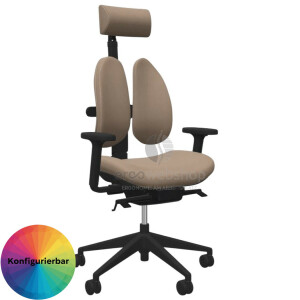 NowyStyl Rohde & Grahl duo-back - Office swivel chair with headrest and fully upholstered (UPH)