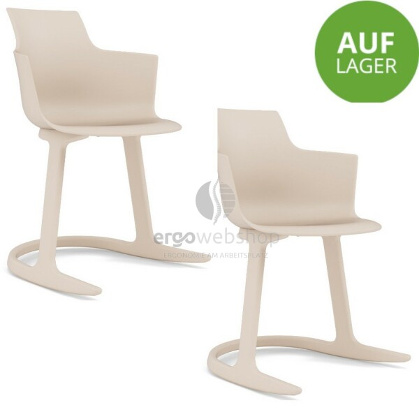 Varier Social Tilt in Cream - Dining chair with gentle tilting movement available immediately (in a double pack) - Display piece