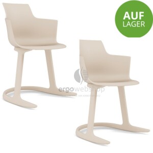 Varier Social Tilt in Cream - Dining chair with gentle tilting movement available immediately (in a double pack) - Display piece