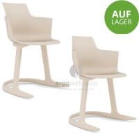 Varier Social Tilt in Cream - Dining chair with gentle tilting movement available immediately (in a double pack) - Display piece
