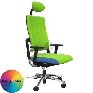 NowyStyl Rohde & Grahl xenium with upholstered backrest and cover - office swivel chair with headrest (UPH/P, GS certificate type B)