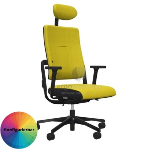 NowyStyl Rohde & Grahl xenium with upholstered backrest and cover - office swivel chair with headrest (UPH/P, GS certificate type B)