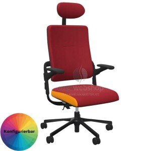 NowyStyl Rohde & Grahl xenium with upholstered backrest and cover - office swivel chair with headrest (UPH/P, GS certificate type B)