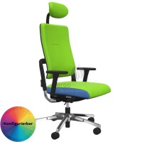 NowyStyl Rohde & Grahl xenium with upholstered backrest and cover - office swivel chair with headrest (UPH/P, GS certificate type B)
