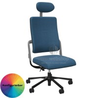 NowyStyl Rohde & Grahl xenium with upholstered backrest and cover - office swivel chair with headrest (UPH/P, GS certificate type B)