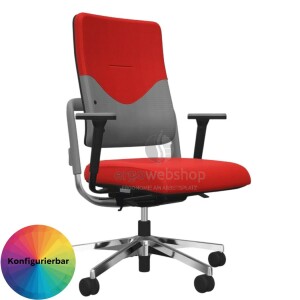 NowyStyl Rohde & Grahl xenium with upholstered backrest and cover - office swivel chair without headrest (UPH/P WAVE, GS Certificate Type B)
