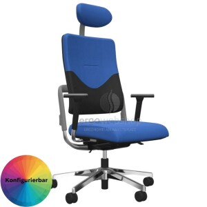 NowyStyl Rohde & Grahl xenium mit gepolsterte Rückenlehne und Abdeckung - Bürodrehstuhl mit Kopfstütze (UPH/P WAVE, GS Zertifikat Typ B)