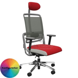 NowyStyl Rohde & Grahl xenium MESH - Bürodrehstuhl mit Kopfstütze (GS Zertifikat Typ B)