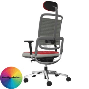 NowyStyl Rohde & Grahl xenium MESH - Bürodrehstuhl mit Kopfstütze (GS Zertifikat Typ B)