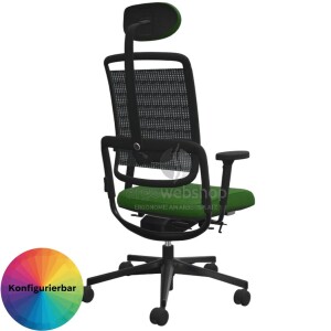 NowyStyl Rohde & Grahl xenium MESH - Bürodrehstuhl mit Kopfstütze (GS Zertifikat Typ B)