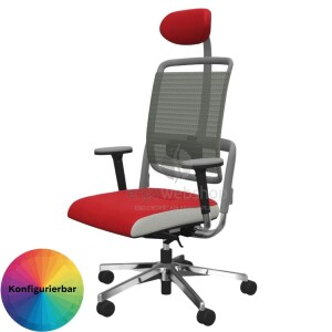 NowyStyl Rohde & Grahl xenium MESH - Bürodrehstuhl mit Kopfstütze (GS Zertifikat Typ B)