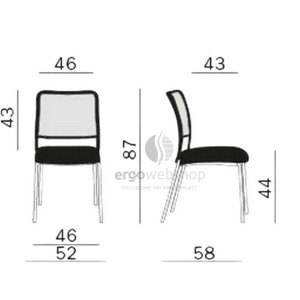 Dauphin Trend Office to-sync meet – Stackable Visitor Chair with Mesh Back