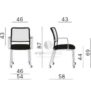 Dauphin Trend Office to-sync meet – Stackable Visitor Chair with Mesh Back
