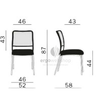 Dauphin Trend Office to-sync meet – Stackable Visitor Chair with Mesh Back