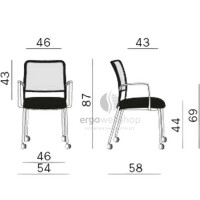 Dauphin Trend Office to-sync meet – Stackable Visitor Chair with Mesh Back