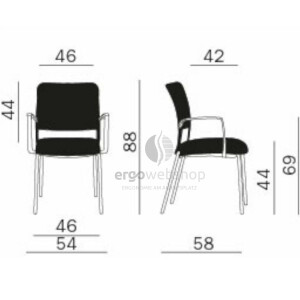 Dauphin Trend Office to-sync meet – Stackable Visitor Chair with Upholstered Back