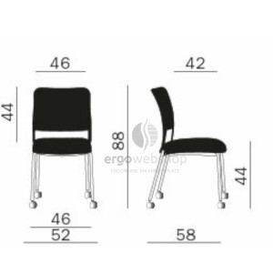 Dauphin Trend Office to-sync meet – Stackable Visitor Chair with Upholstered Back