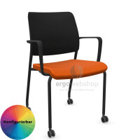 Dauphin Trend Office to-sync meet – Stackable Visitor Chair with Upholstered Back