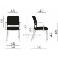 Dauphin Trend Office to-sync meet – Stackable Visitor Chair with Upholstered Back