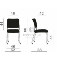 Dauphin Trend Office to-sync meet – Stackable Visitor Chair with Upholstered Back