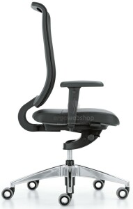 Girsberger Reflex ohne Lumbalstütze - gepolsterter Bürodrehstuhl mit Netzrücken (Schnell-Lieferprogramm)