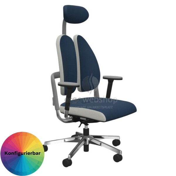 NowyStyl Rohde & Grahl xenium duo back - Office swivel chair with headrest (GS certificate type B)