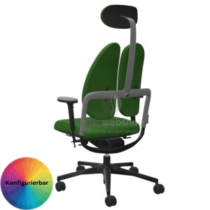 NowyStyl Rohde & Grahl xenium duo back - Office swivel chair with headrest (GS certificate type B)
