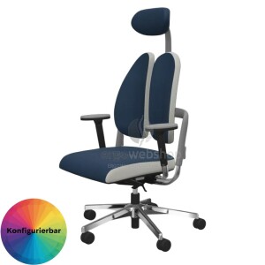 NowyStyl Rohde & Grahl xenium duo back - Office swivel chair with headrest (GS certificate type B)