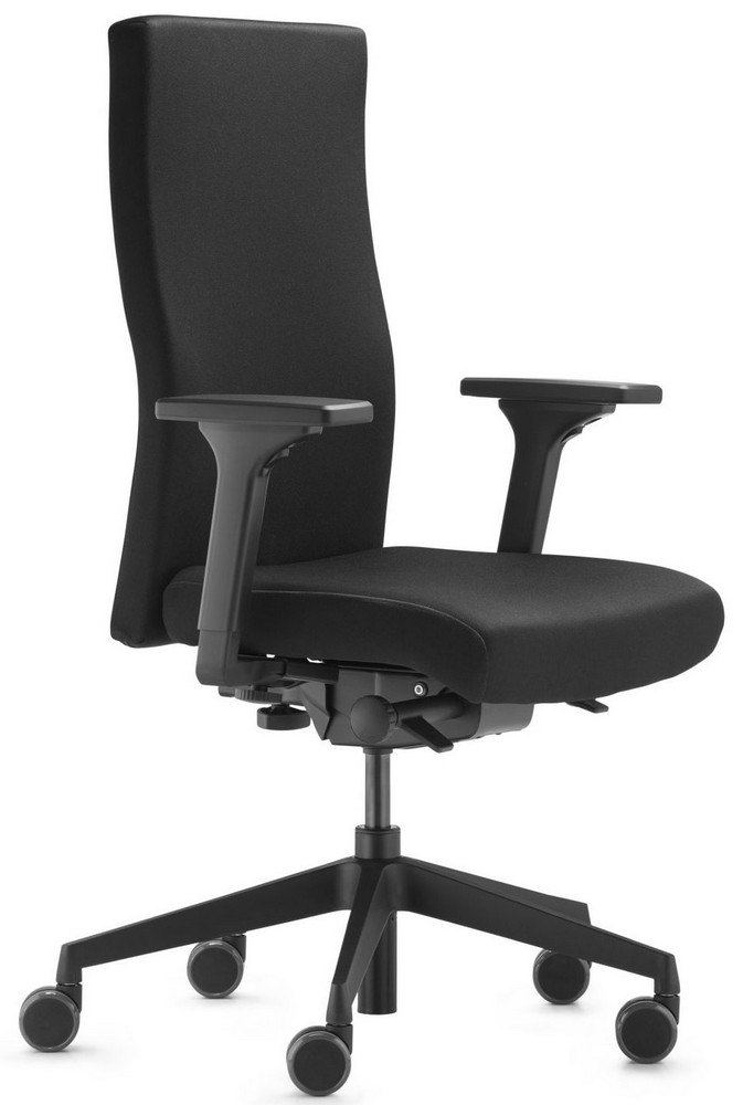 Trendoffice Comfort Bürostuhl SC 9248 NL6 – Synchronmechanismus, Stoff, 2D Armlehnen, Schwarz